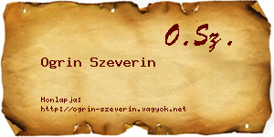 Ogrin Szeverin névjegykártya